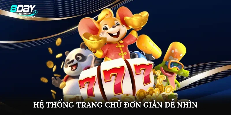 Hệ thống trang chủ đơn giản dễ nhìn